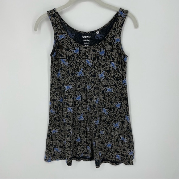 MOMA Keith Haring Tunic Tank Top, Uniglo, Size‎ XS black blue - Picture 1 of 4